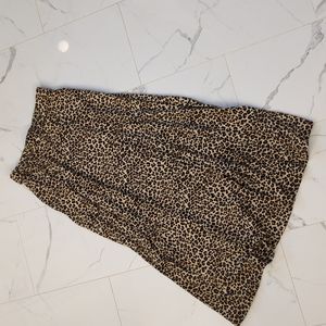Leopard cheetah animal print stretchy long skirt